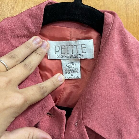 Petite Sophisticate Rose silk Blazer - Picture 2 of 4